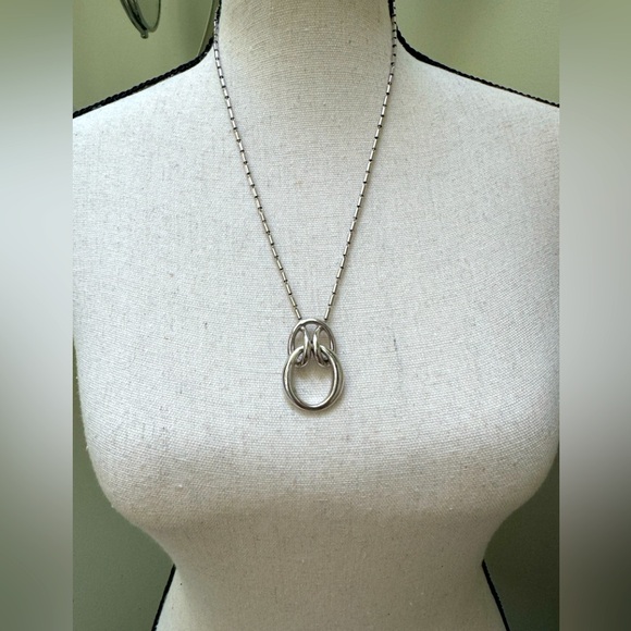 Trifari Jewelry - Vintage Trifari silver tone necklace contemporary twisted circle design